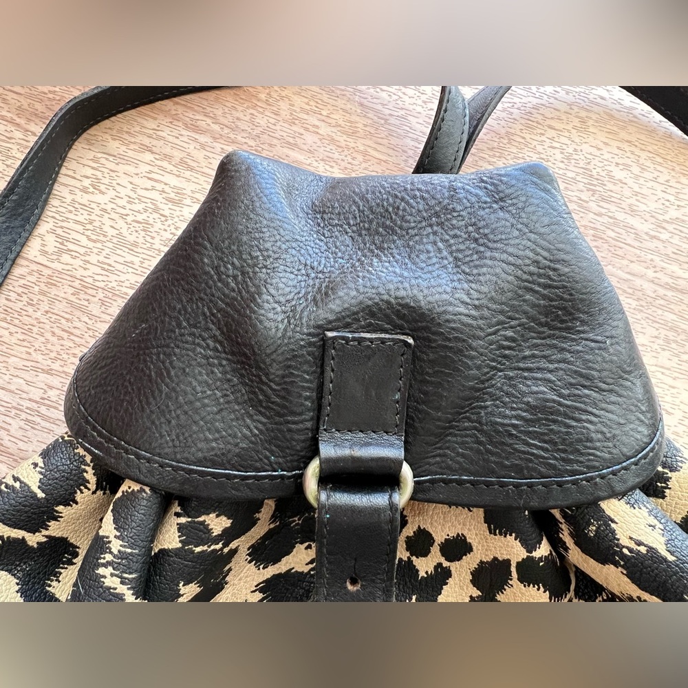 Furla suede leather leopard and black backpack - Picture 3 of 14